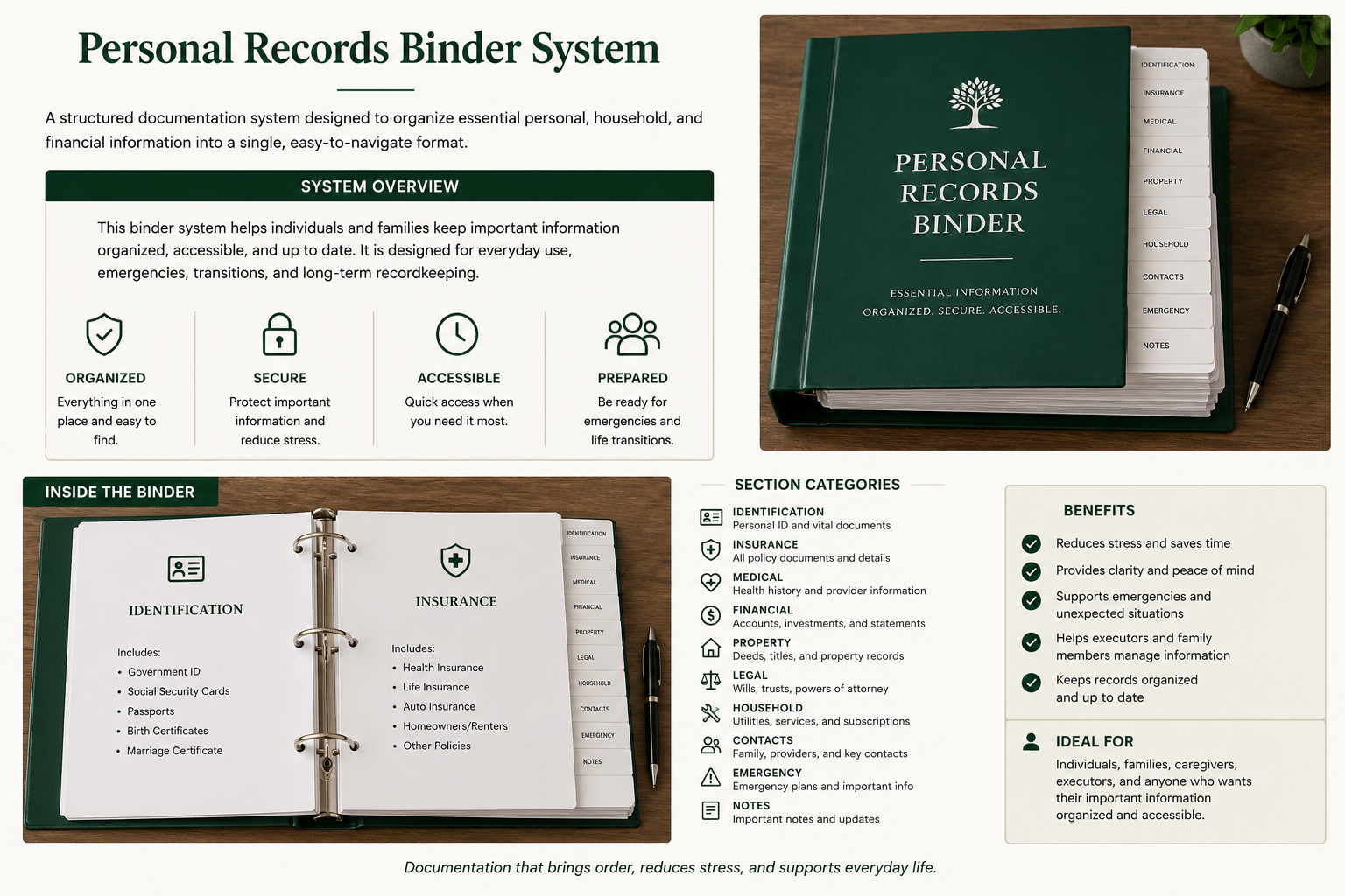 Personal Records Binder System