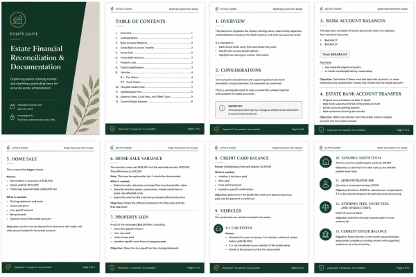 Finance and Estate Sample